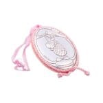 Medalha De Berço Cor-De-Rosa Cegonha Com Música