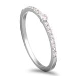 Anel ouro branco com diamantes