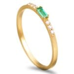 Anel ouro amarelo com Esmeralda