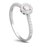 Anel ouro branco de 19,2kl com Diamantes