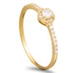 Anel ouro amarelo de 19,2kl com Diamantes