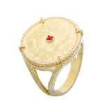 ANEL EM PRATA DOURADA COM QUARTZO