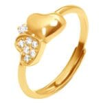 Anel Sweetheart Em Prata Dourada 925