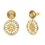 BRINCOS 2 EM 1 ESTRELA MÃE EM PRATA DOURADA 925