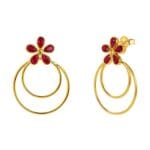 Brincos Bali Em Prata Dourada Com Zircónias