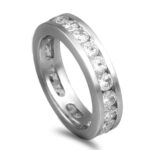 Aliança riviera em ouro branco de 19,2kl - 4,5mm