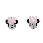 Brincos minnie em prata com esmalte