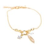 PULSEIRA EM PRATA DOURADA COM PENA