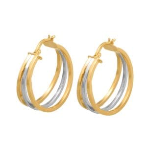 Argolas em ouro bicolor ocas