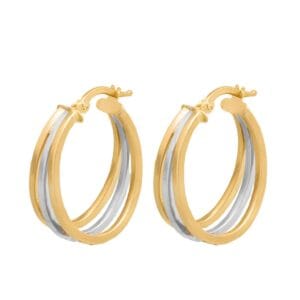 Argolas em ouro amarelo e branco