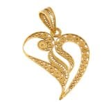 Medalha coração de filigrana 19,2kl