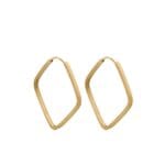 Argolas ouro 19,2kl losango - 1,5mm - 19x22mm