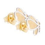 BRINCOS BORBOLETA EM OURO BRANCO E AMARELO