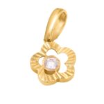 MEDALHA OURO 19,2KL FLOR C/PEDRA