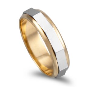 Aliança em ouro bicolor com 5mm de largura