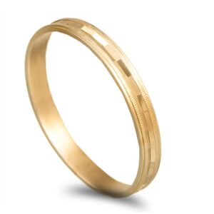 Aliança lapidada em ouro amarelo - 3mm