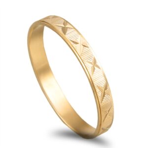 Aliança ouro amarelo com lapidação de estrela - 3mm