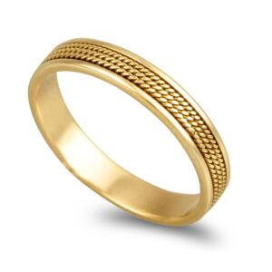 Aliança Fios Torcidos Em Ouro 19,2KL Com 3,5mm De Largura
