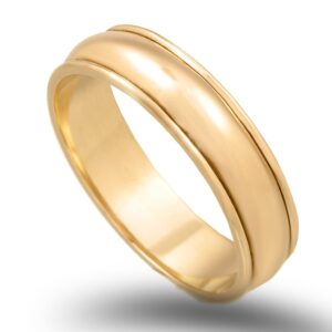 Aliança Em Ouro Amarelo Com 6mm De Largura