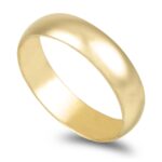 Aliança ouro amarelo - Meia Cana Vistosa 5mm