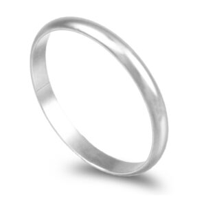 Aliança ouro branco - Meia Cana Alta 2,0mm