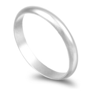 Aliança ouro branco - Meia Cana Alta 2,8mm