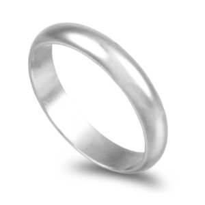 Aliança ouro branco - Meia Cana Alta 3,8mm