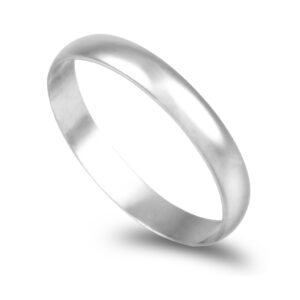 Aliança ouro branco - Meia Cana Vistosa 3mm