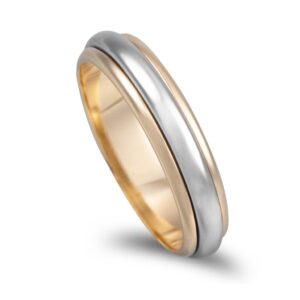 Aliança Bicolor Com 4mm De Largura