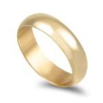 Aliança ouro amarelo - Meia Cana Média 5,0mm