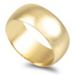 Aliança ouro amarelo - Meia Cana Vistosa 8mm