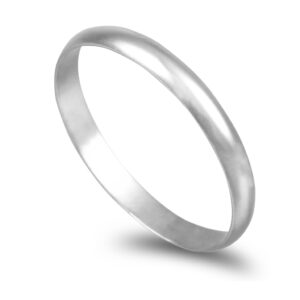 Aliança ouro branco - Meia Cana Média 2,5mm