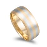 Aliança Bicolor Fosca Com 8mm De Largura