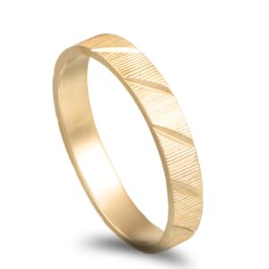 Aliança com lapidação em ouro amarelo - 4mm