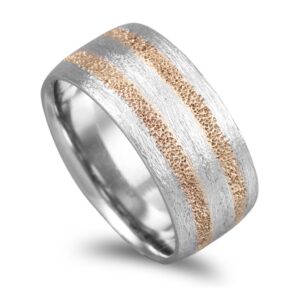 Aliança Bicolor Com 8mm De Largura