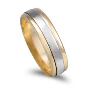 Aliança Bicolor Com 5mm De Largura