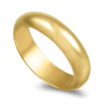 Aliança ouro franco - Meia Cana Alta 5,0mm