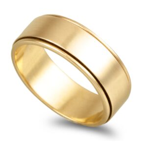 Aliança Ouro 19,2KL Com Centro Acetinado Com 6mm De Largura