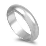 Aliança ouro branco - Meia Cana Alta 5,3mm