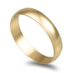 Aliança ouro amarelo – Meia Cana Vistosa Leve 4mm