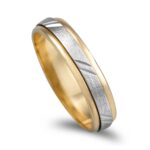 Aliança Ouro Bicolor 19,2kl Com Centro Acetinado