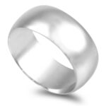 Aliança ouro branco - Meia Cana Vistosa 8mm