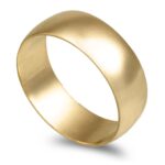 Aliança ouro amarelo – Meia Cana Vistosa Leve 6,5mm