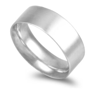 Aliança ouro branco – Anilha amendoada 8,0mm