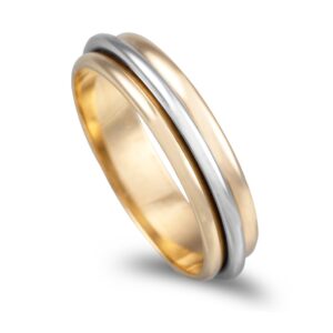 Aliança Bicolor Em Ouro De 19,2kl