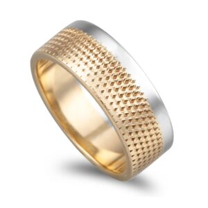 Aliança Bicolor Com 7mm De Largura