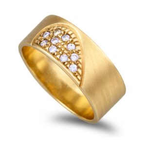 Aliança 1/2 Coração Com Pedras 6mm de Largura