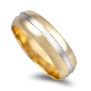Aliança bicolor em 19,2kl com 6,5mm