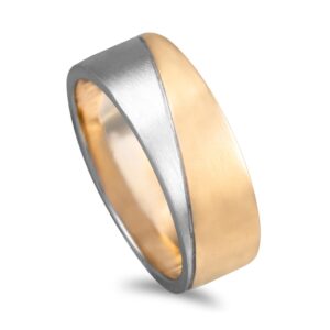 Aliança bicolor acabamento acetinado - 7,5mm