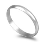 Aliança ouro branco - Meia Cana Média 3,0mm